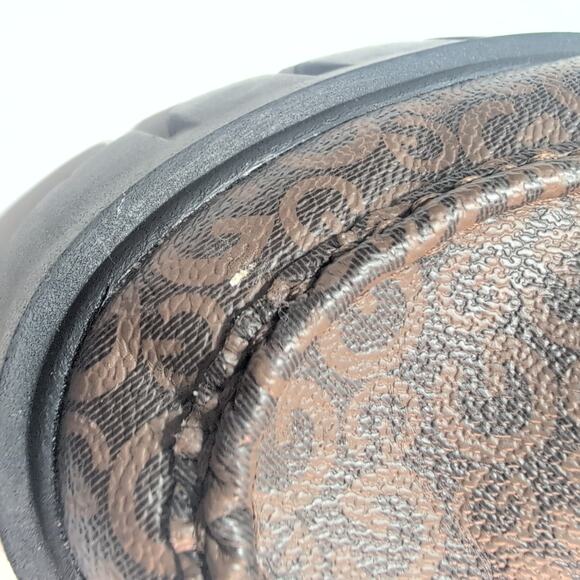 Guess GBG Los Angeles Collie Chumky Heel T Bar Loafers Faux Leather Women's 7.5 - Picture 9 of 10